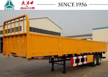 2 Axles Side Wall Trailer , Flatbed Equipment Trailer 40000 Kgs Payload
